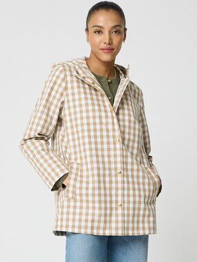NWT J.Crew Factory Water Repellent Anorak Style Plaid Jacket